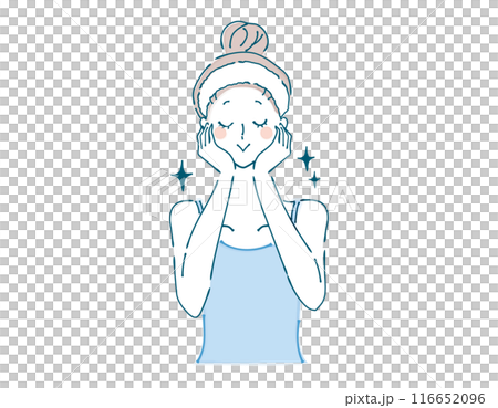 一名年輕女子正在做皮膚護理 116652096