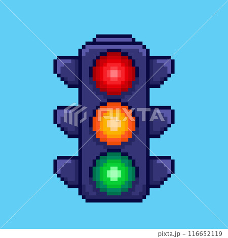 Pixel art traffic light game asset design Pixel art traffic light game asset design 116652119