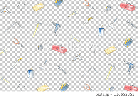 DIY道具の水彩イラストの背景 116652353