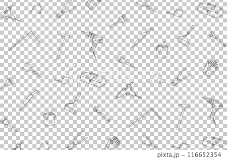 DIY道具の線画の背景 116652354
