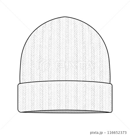 ニット帽 (ニットキャップ) ベクターテンプレートイラスト 116652373