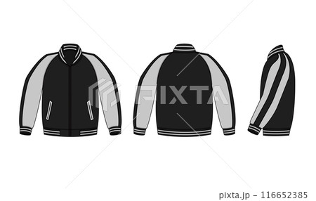 スカジャン (スタジャン)  テンプレートイラスト (フロント・バック・サイド) 116652385