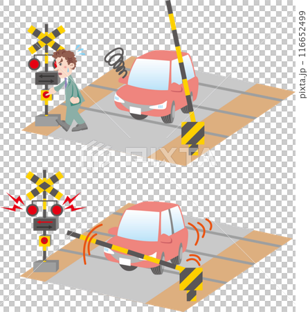 交通安全＜踏切での車の故障や閉じ込め・ビジネスマン（男性）＞ 116652499