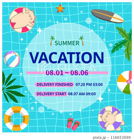 summer holiday poster. summer vacation. vector illustration 116653099