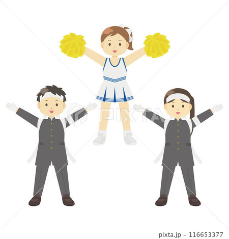 応援団のイラスト（白組） 116653377