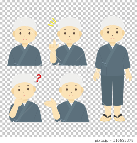 Illustration of a man wearing a work clothes 116653379
