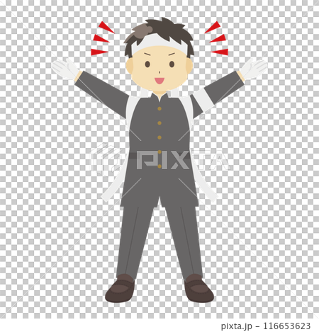 Illustration of a cheering squad man Illustration of a cheering squad man 116653623
