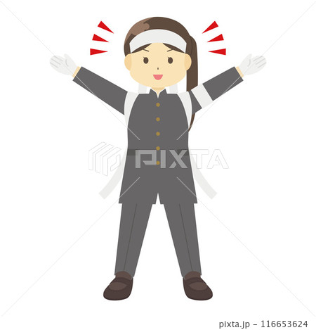 応援団の女性のイラスト 116653624