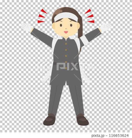 応援団の女性のイラスト 116653624