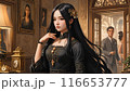 長い黒髪の外国人女性 116653777