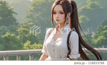 見つめる少女 116653786