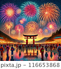 花火大会を楽しむ人々 116653868