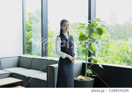 案内をする女性 116654204