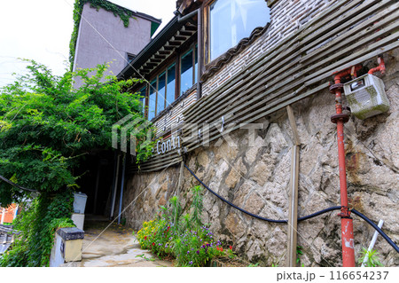 韓国の北村韓屋村の世界的人気なレトロな建物のある風景 韓国の北村韓屋村の世界的人気なレトロな建物のある風景 116654237
