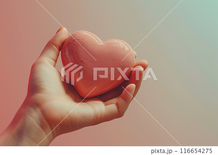 ハートを持つ手　AI生成画像 116654275