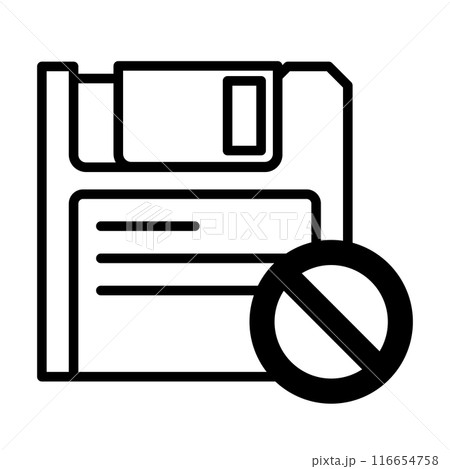 フロッピーディスクの禁止を表すアイコン。 116654758