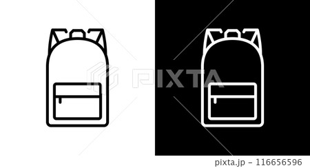 リュックのシンプルな線画アイコン 116656596