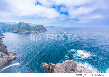【静岡県】石廊崎の景観と観光船 【静岡県】石廊崎の景観と観光船 116656670
