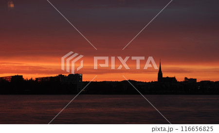 Industry area in Lulea, Norrbotten Sweden. View from the sea 116656825