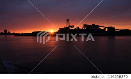 Industry area in Lulea, Norrbotten Sweden. View from the sea Industry area in Lulea, Norrbotten Sweden. View from the sea 116656870
