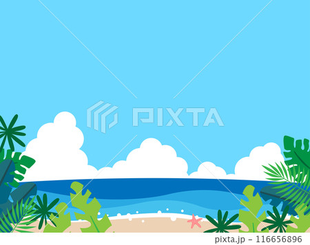 夏の南国海辺リゾート背景 夏の南国海辺リゾート背景 116656896