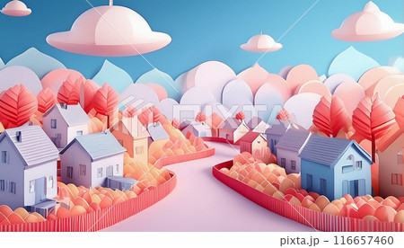 住宅のイラスト,Generative AI,AI画像 116657460