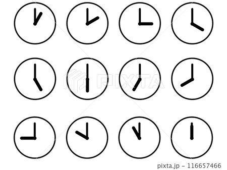 黒のシンプルな時計アイコンセット 黒のシンプルな時計アイコンセット 116657466