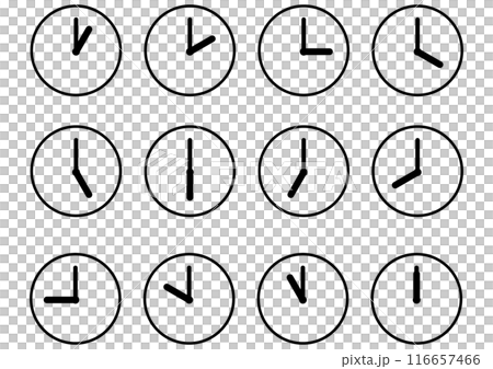 黒のシンプルな時計アイコンセット 黒のシンプルな時計アイコンセット 116657466