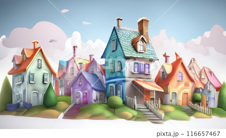 住宅のイラスト,Generative AI,AI画像 116657467
