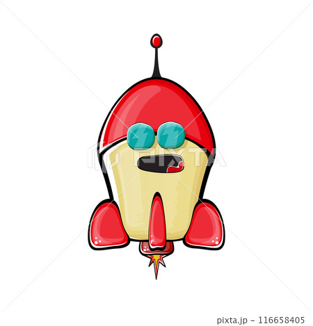 Rocket spaceship character. Cartoon space rocket isolated on transparent background. Funky spaceship and shuttle character with eyes and mouth. Vector retro space ship clip art, emoji and sticker Rocket spaceship character. Cartoon space rocket isolated on transparent background. Funky spaceship and shuttle character with eyes and mouth. Vector retro space ship clip art, emoji and sticker 116658405