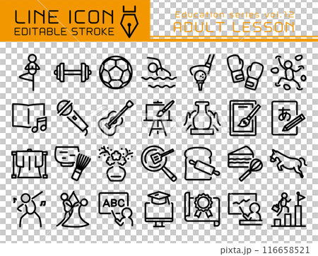 Line Icon Education Series vol.12 Adult Lessons Line Icon Education Series vol.12 Adult Lessons 116658521