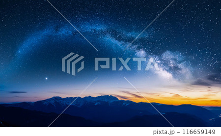 夜空の星,星空,天の川,Generative AI,AI画像 116659149