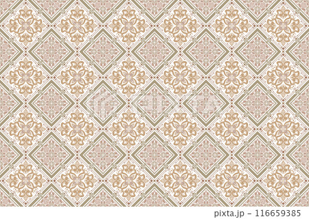 ベージュのダマスク柄 116659385