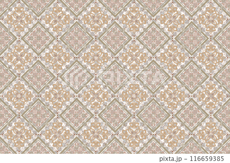 ベージュのダマスク柄 116659385