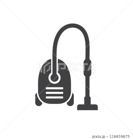 Vacuum cleaner icon in flat style. Equipment for house cleaning vector illustration on isolated background. Clean machine sign business concept. 116659675