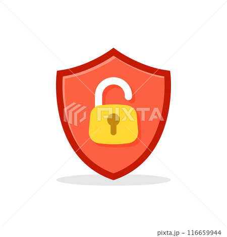 Secure icon in flat style. Privacy guarantee vector illustration on isolated background. Safety risk sign business concept. 116659944