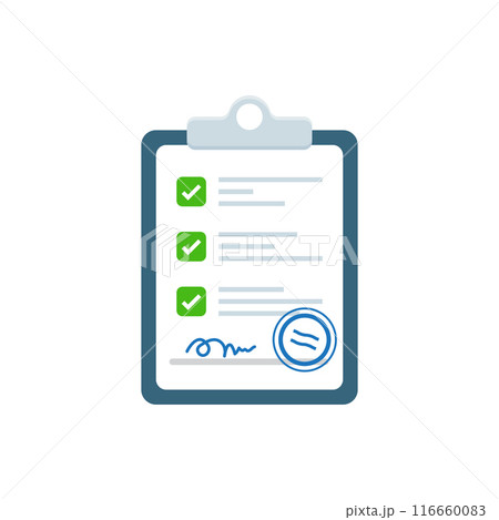 Clipboard with checklist icon in flat style. Planning and organization of work vector illustration on isolated background. Document sign business concept. Clipboard with checklist icon in flat style. Planning and organization of work vector illustration on isolated background. Document sign business concept. 116660083