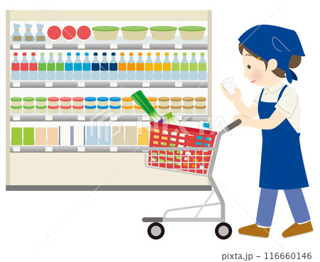 家事代行で買い出しをする女性スタッフ 116660146