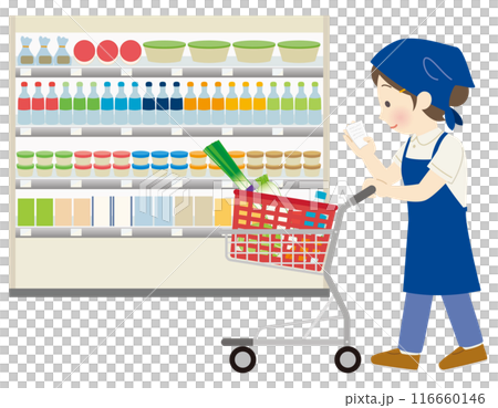 家事代行で買い出しをする女性スタッフ 116660146