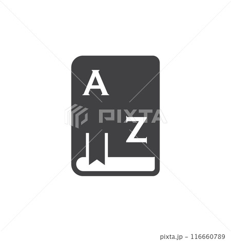 Glossary book icon in flat style. Guidebook encyclopedia vector illustration on isolated background. A-Z notebook sign business concept. Glossary book icon in flat style. Guidebook encyclopedia vector illustration on isolated background. A-Z notebook sign business concept. 116660789