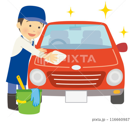 家事代行で洗車をする男性スタッフ 116660987