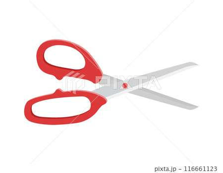 Scissor icon in flat style. Cutting hair equipment vector illustration on isolated background. Hairdressing sign business concept. 116661123