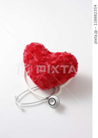 ハートと聴診器のヘルスケアイメージ 116662354