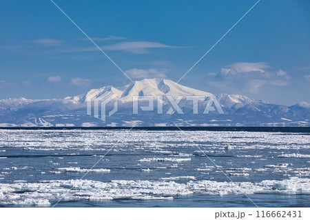 流氷と海別岳 流氷と海別岳 116662431