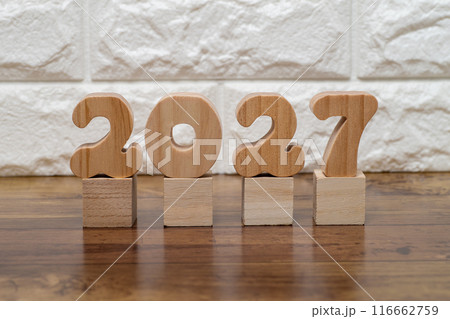 木製ブロックで2027年のイメージ 木製ブロックで2027年のイメージ 116662759