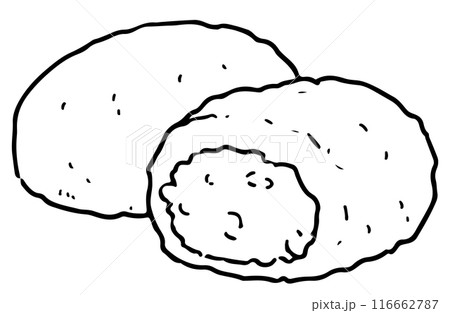 粒あんときなこのおはぎ線画 116662787