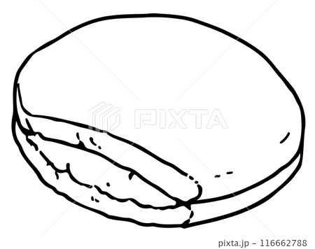 どら焼き線画 116662788