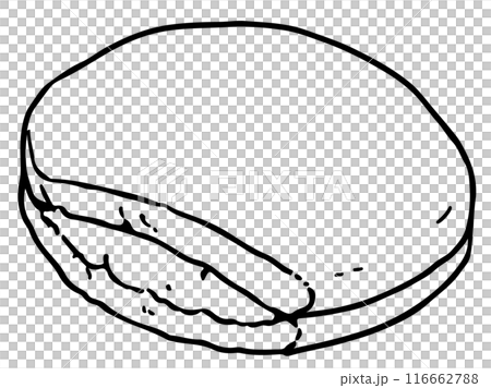 どら焼き線画 116662788