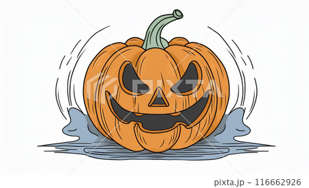 ハロウィン　かぼちゃ　ジャックオーランタン　秋　イベント　おばけ　10月　パンプキン　挿絵 116662926