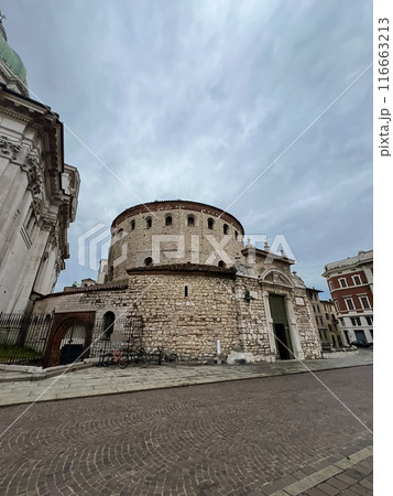 Old Cathedral of Brescia in Piazza Paolo VI, Italy. The Duomo Vecchio Old Cathedral of Brescia in Piazza Paolo VI, Italy. The Duomo Vecchio 116663213